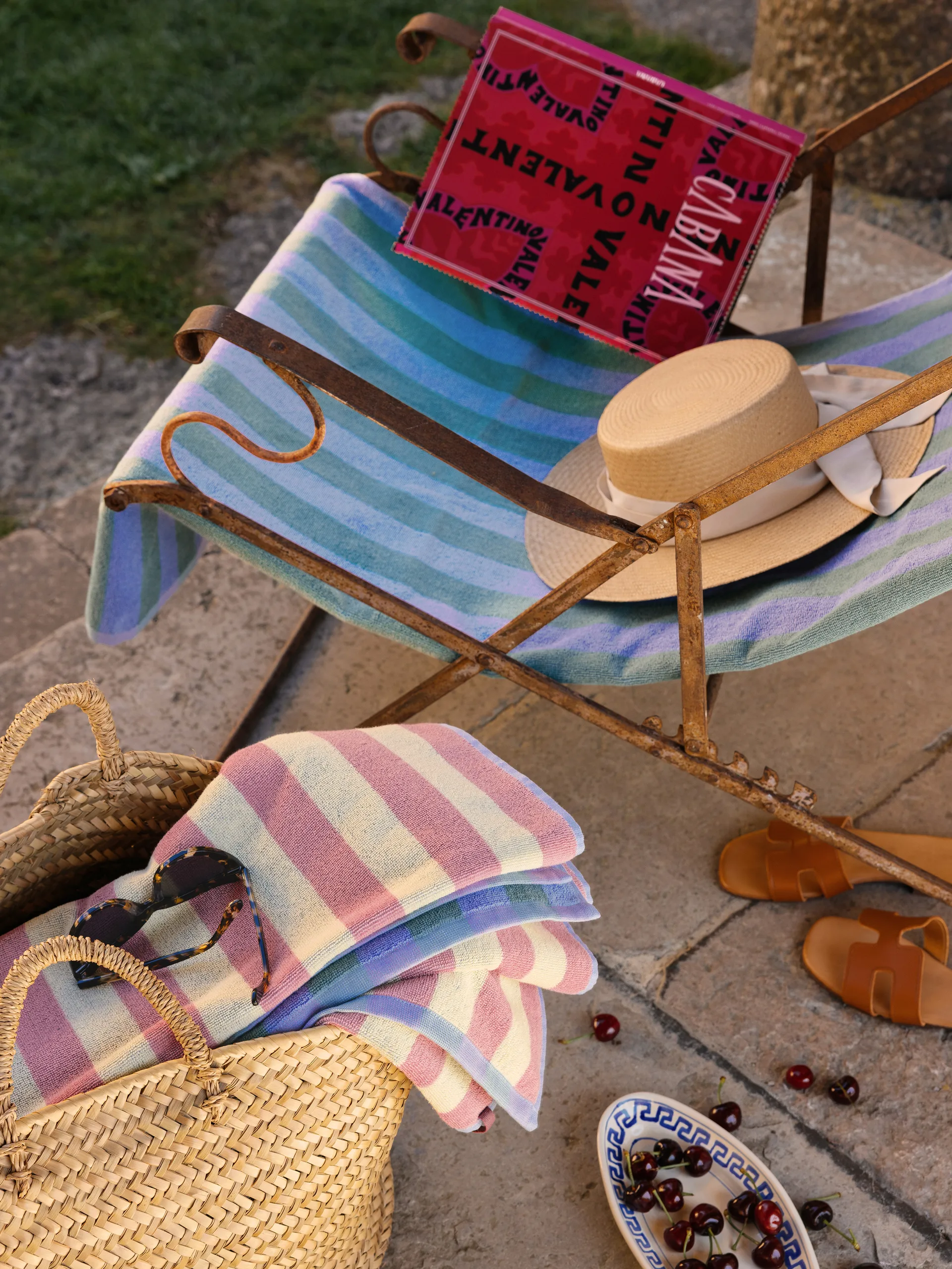 Positano strandlaken 100x180 cm., Lichtblauw Mille Notti