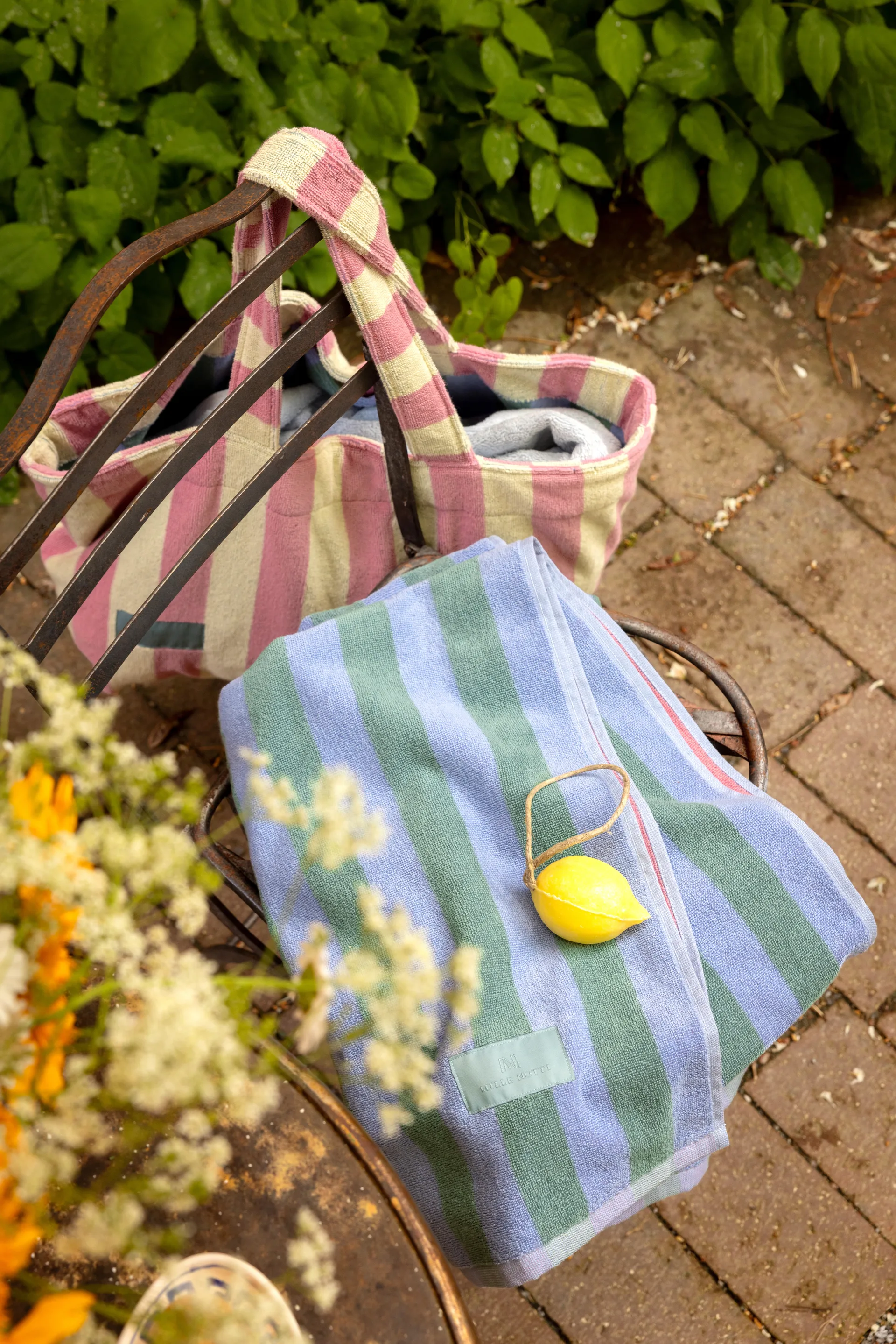 Positano strandlaken 100x180 cm., Lichtblauw Mille Notti