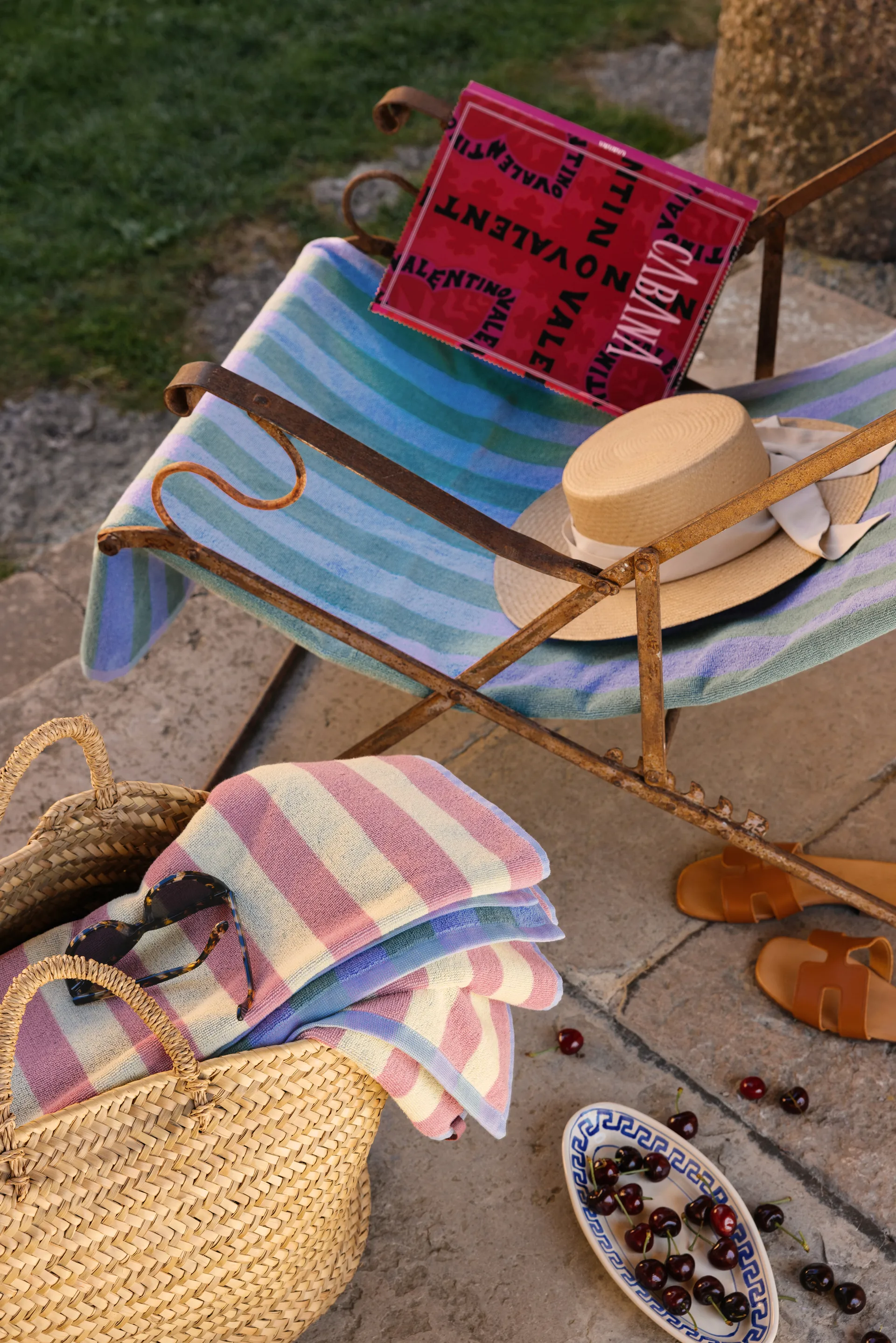 Positano strandlaken 100x180 cm., Lichtblauw Mille Notti