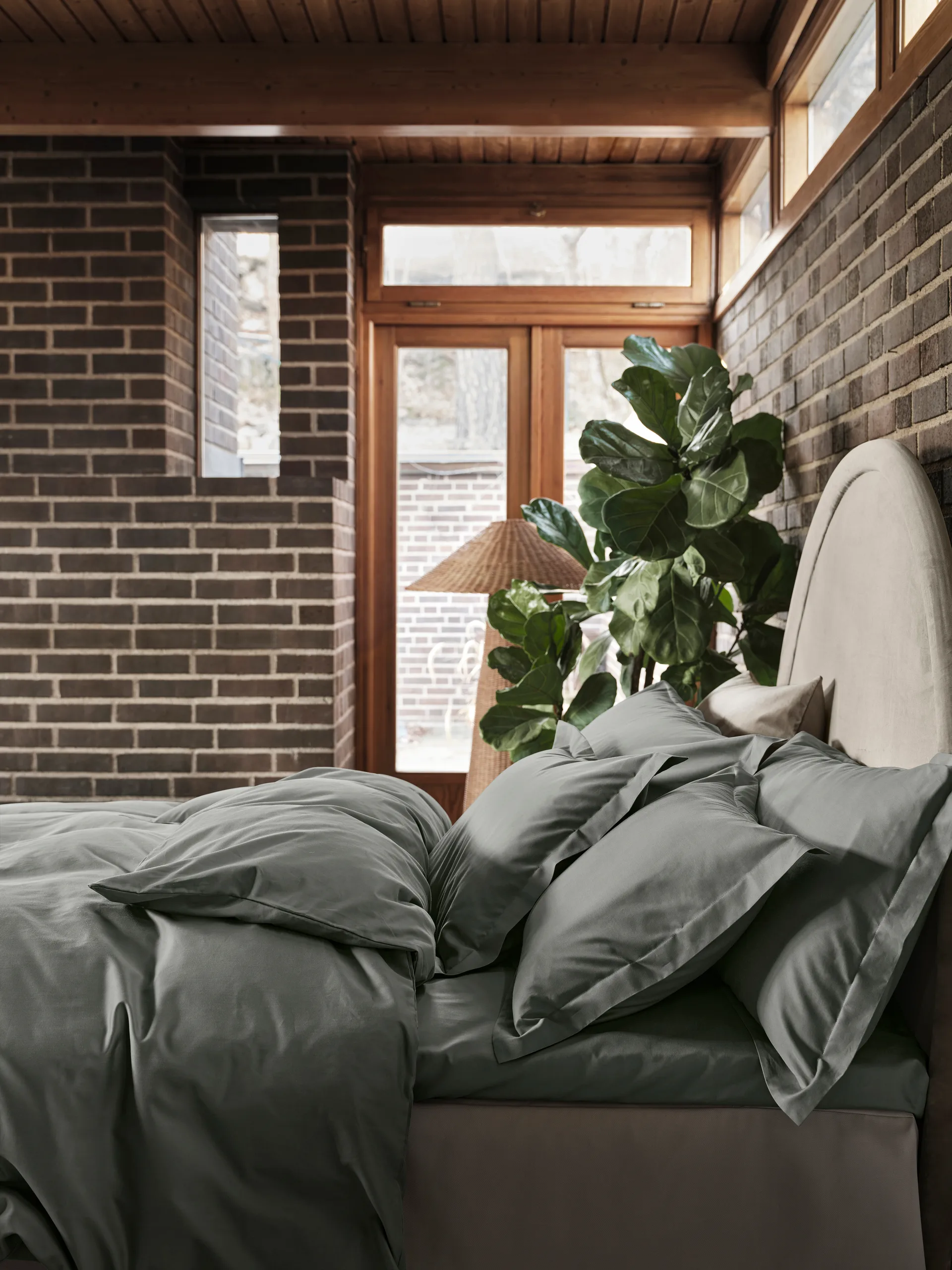 Satina plain kussensloop, Groen, 50x60 cm Mille Notti