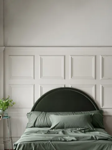 Satina plain kussensloop - Groen, 50x90 cm - Mille Notti