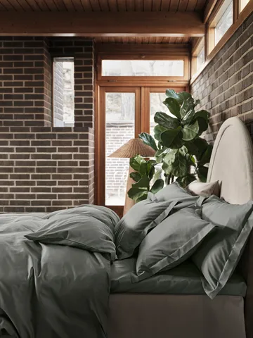 Satina plain kussensloop - Groen, 50x90 cm - Mille Notti