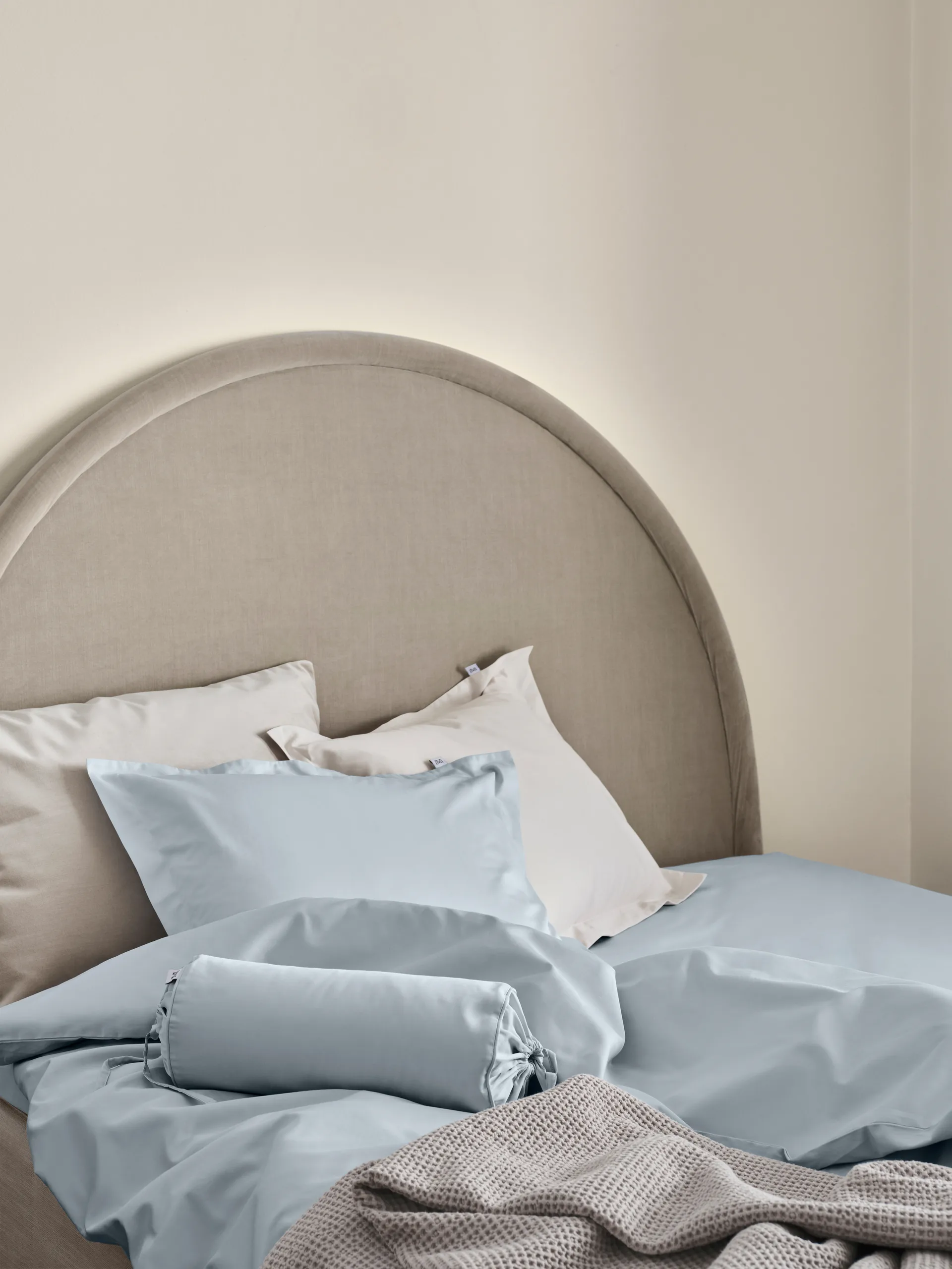 Satina plain kussensloop, Lichtblauw, 50x60 cm Mille Notti