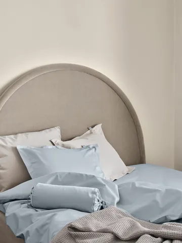 Satina plain kussensloop - Lichtblauw, 50x60 cm - Mille Notti