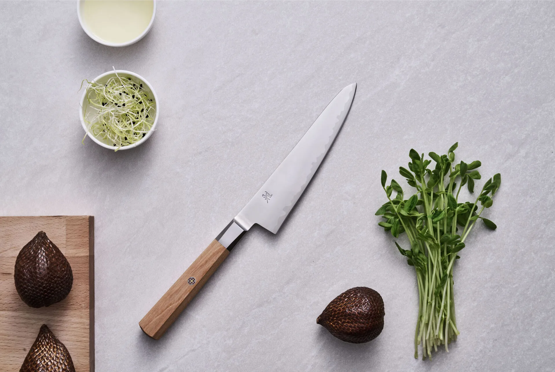 Koya 4000FC Shotoh all-purpose mes hoog 14 cm, Pakkahout Miyabi