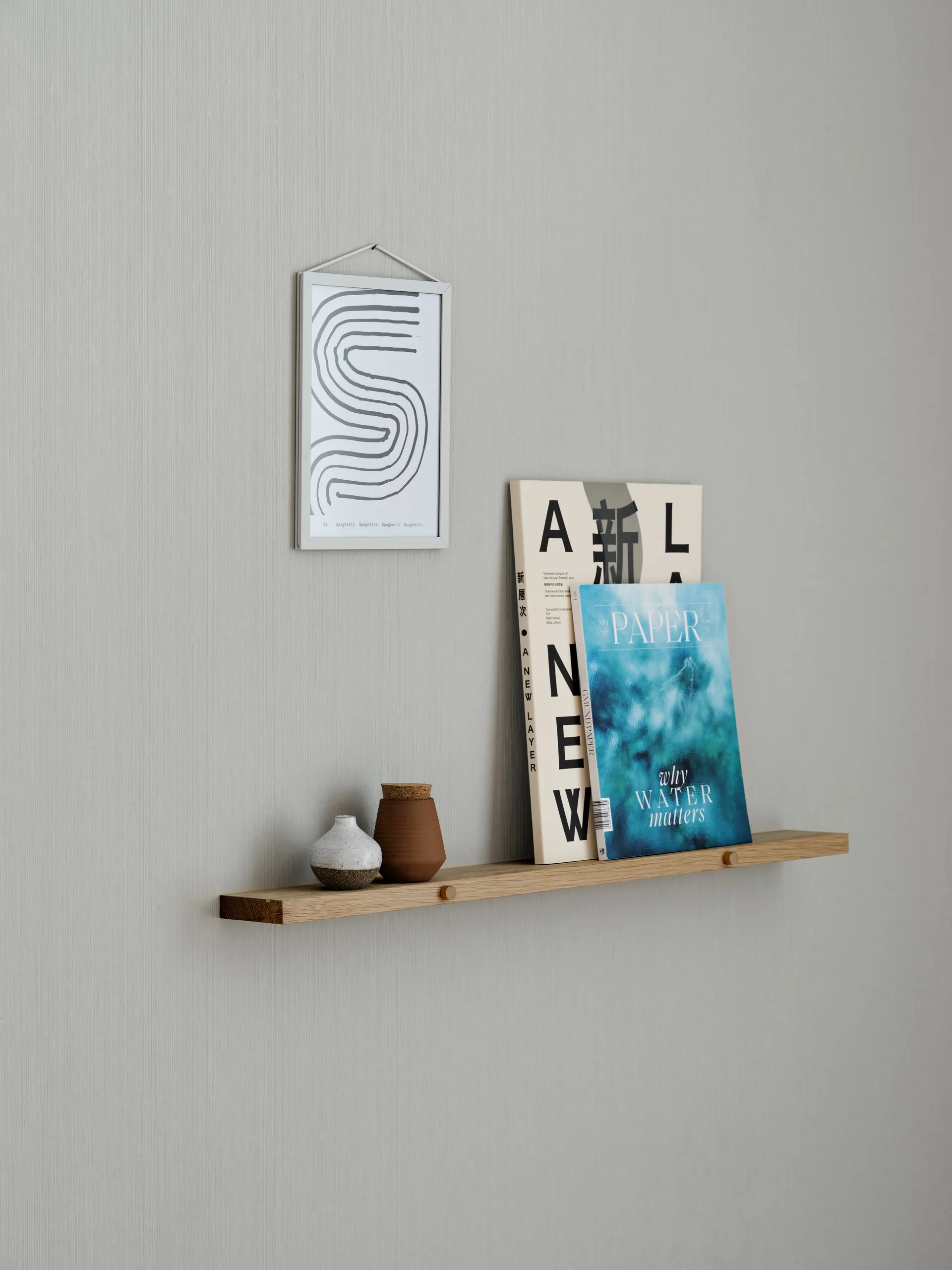 Gallery shelf fotoplank 70 cm, Eikenhout MOEBE