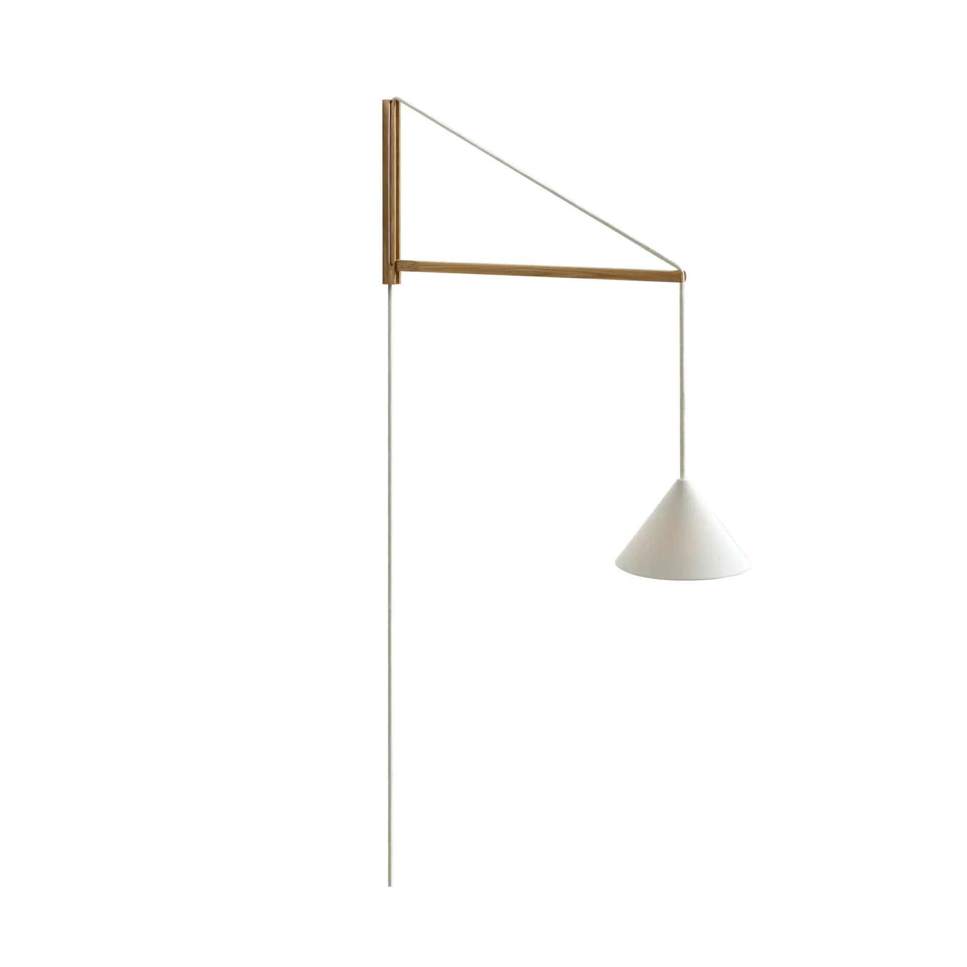 hangende wandlamp, eik-wit MOEBE
