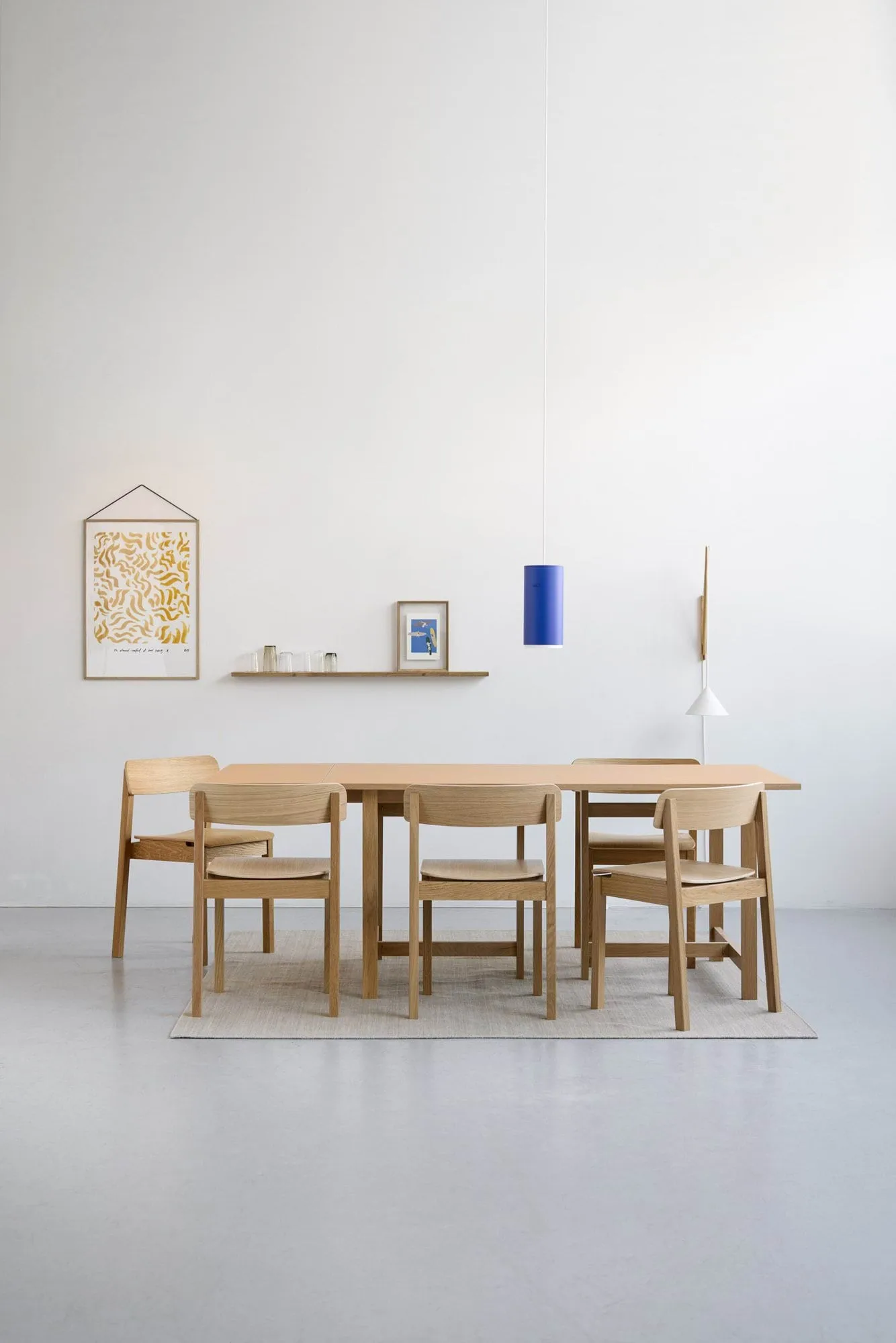 hangende wandlamp, eik-wit MOEBE