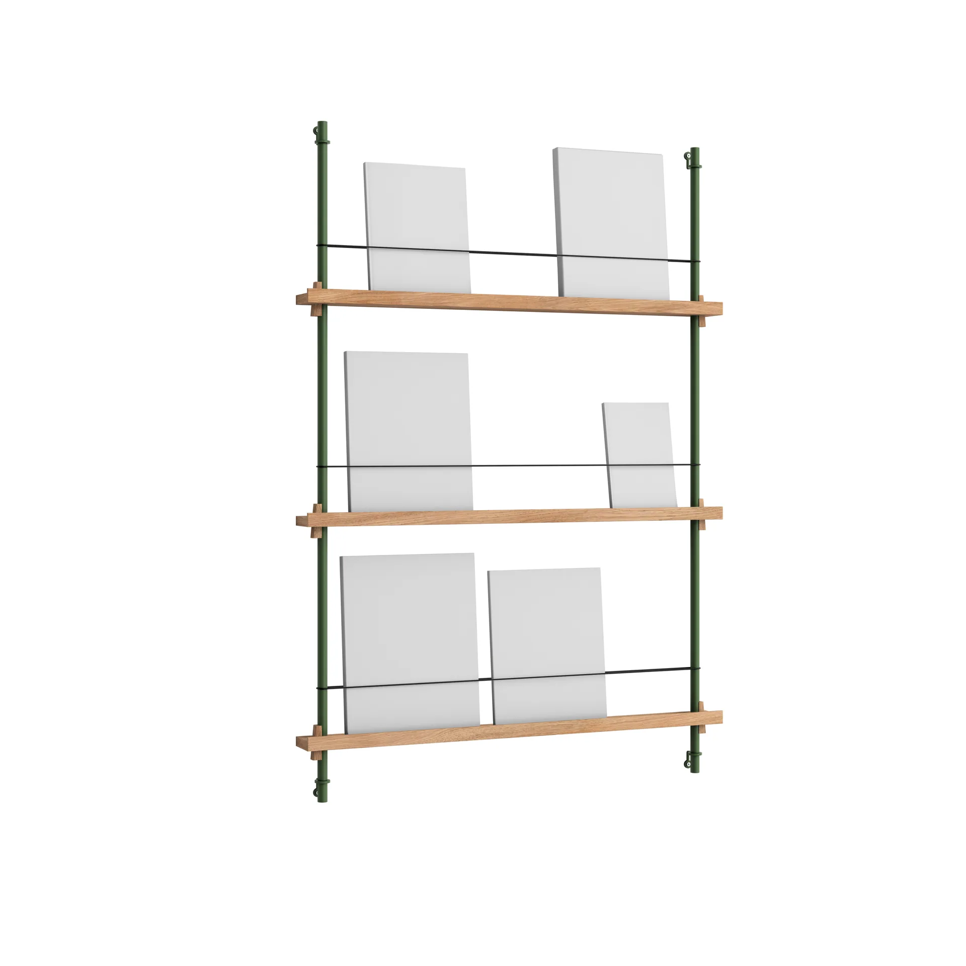 Magazine Shelving tijdschriftrek, Eiken-dennengroen, 85x115x7 cm, MS.115.1 MOEBE