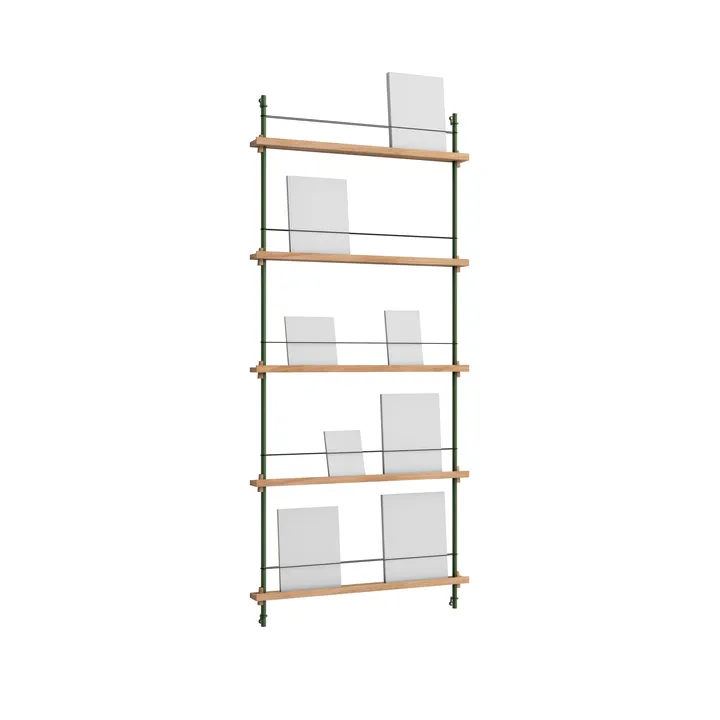 Magazine Shelving tijdschriftrek - Eiken-dennengroen, 85x180x7 cm, MS.180.1 - MOEBE
