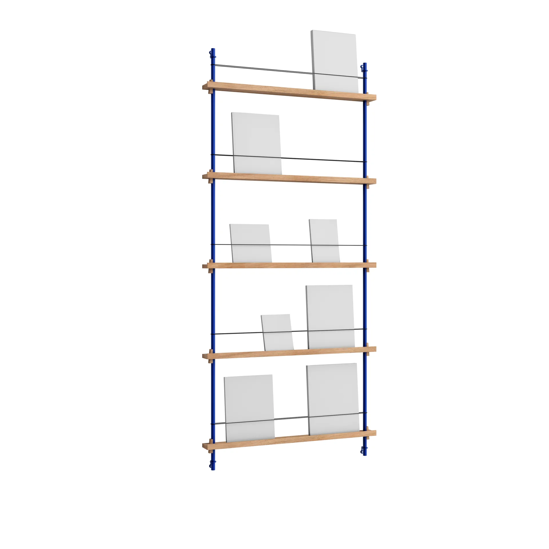 Magazine Shelving tijdschriftrek, Eiken-diepblauw, 85x180x7 cm, MS.180.1 MOEBE
