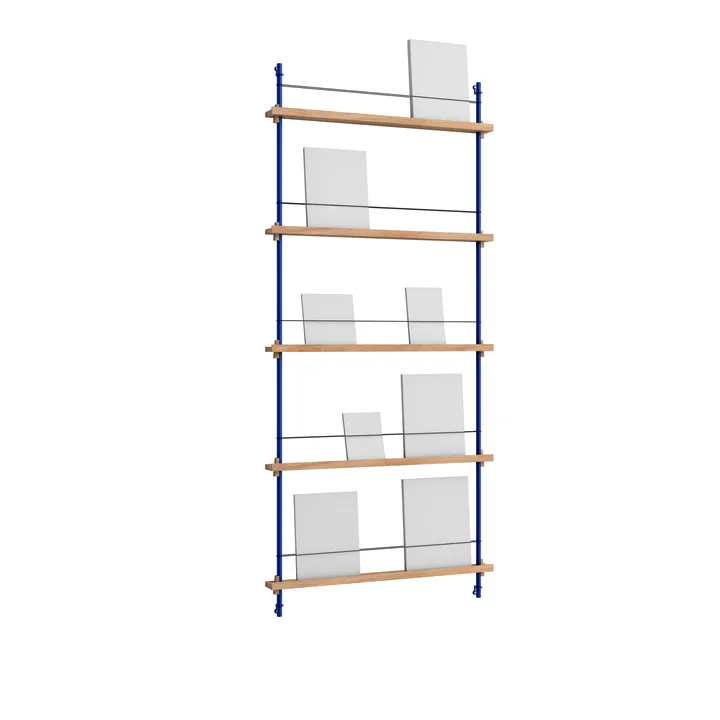 Magazine Shelving tijdschriftrek - Eiken-diepblauw, 85x180x7 cm, MS.180.1 - MOEBE