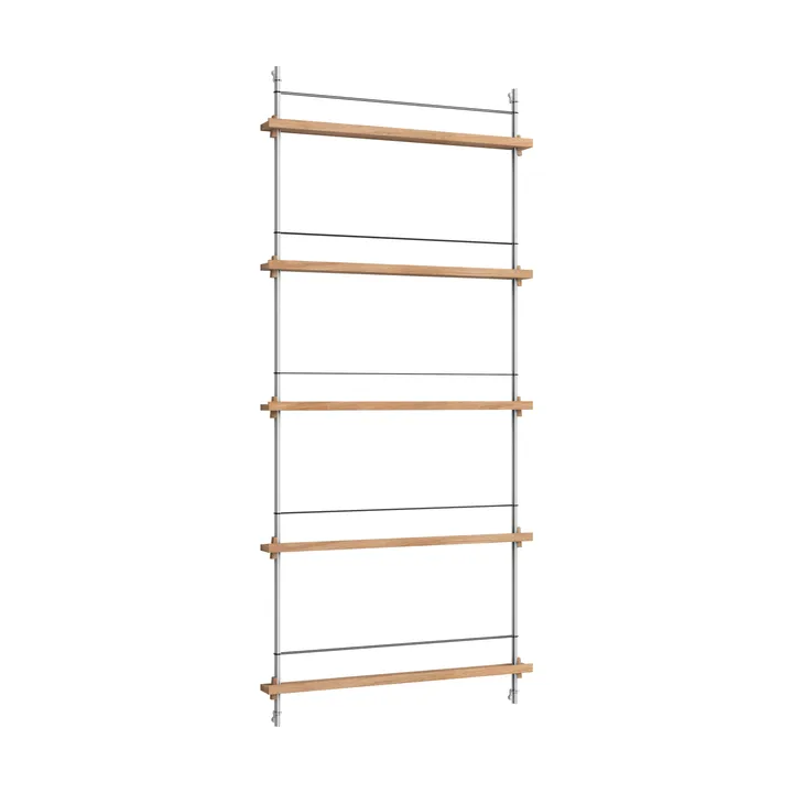 Magazine Shelving tijdschriftrek - Eiken-roestvrij staal, 85x180x7 cm, MS.180.1 - MOEBE