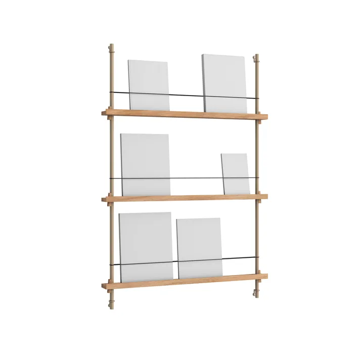 Magazine Shelving tijdschriftrek - Eiken-warmgrijs, 85x115x7 cm, MS.115.1 - MOEBE