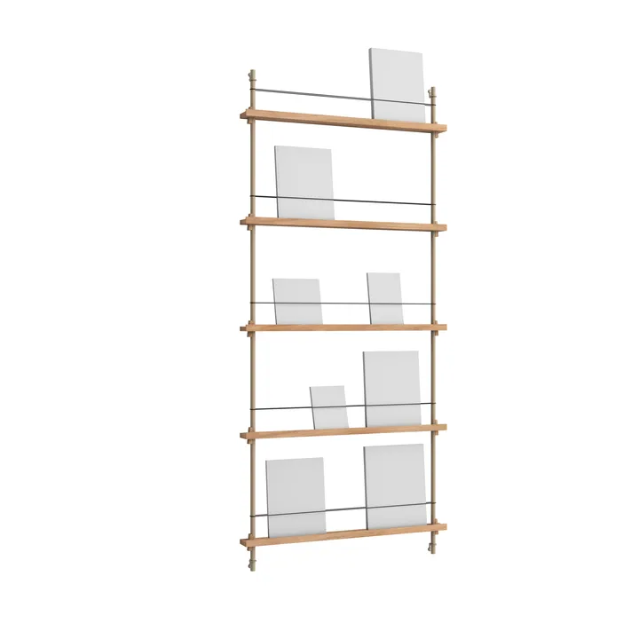 Magazine Shelving tijdschriftrek - Eiken-warmgrijs, 85x180x7 cm, MS.180.1 - MOEBE