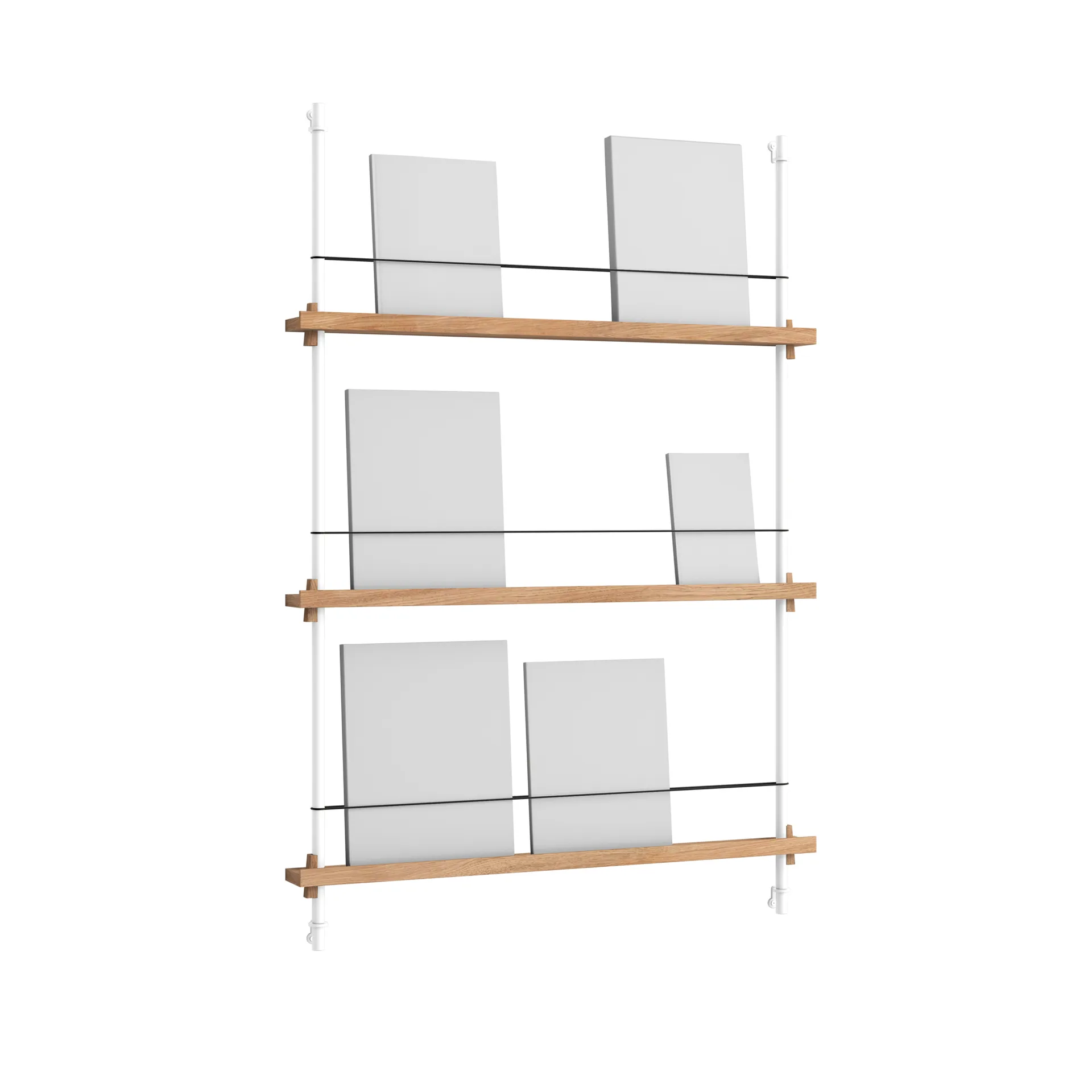 Magazine Shelving tijdschriftrek, Eiken-wit, 85x115x7 cm, MS.115.1 MOEBE