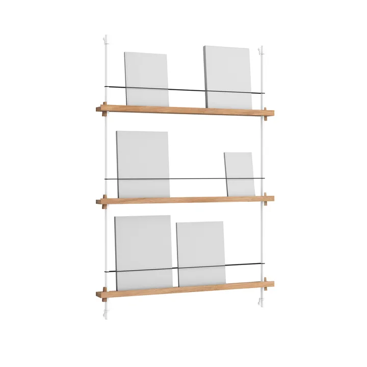 Magazine Shelving tijdschriftrek - Eiken-wit, 85x115x7 cm, MS.115.1 - MOEBE