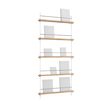 Magazine Shelving tijdschriftrek - Eiken-wit, 85x180x7 cm, MS.180.1 - MOEBE