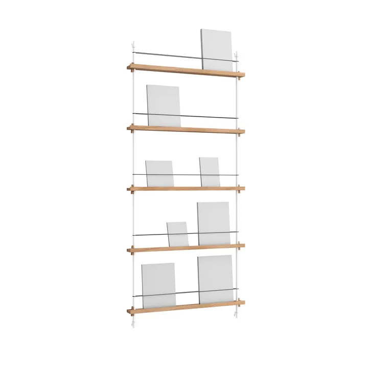 Magazine Shelving tijdschriftrek - Eiken-wit, 85x180x7 cm, MS.180.1 - MOEBE