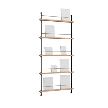 Magazine Shelving tijdschriftrek - Eiken-zwart, 85x180x7 cm, MS.180.1 - MOEBE