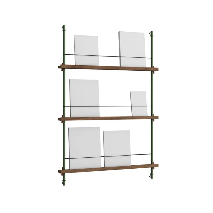 Magazine Shelving tijdschriftrek - Gerookt eiken-dennengroen, 85x115x7 cm, MS.115.1 - MOEBE