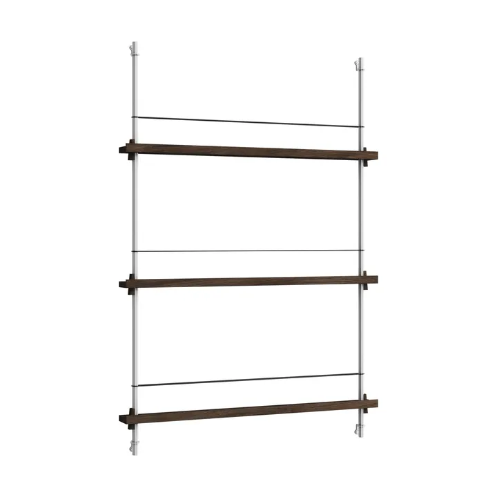 Magazine Shelving tijdschriftrek - Gerookt eiken-roestvrij staal, 85x115x7 cm, MS.115.1 - MOEBE