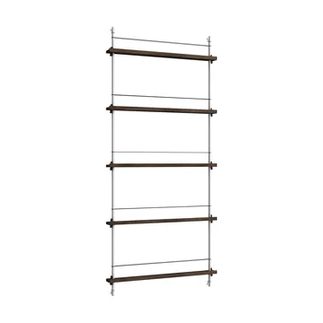 Magazine Shelving tijdschriftrek - Gerookt eiken-roestvrij staal, 85x180x7 cm, MS.180.1 - MOEBE