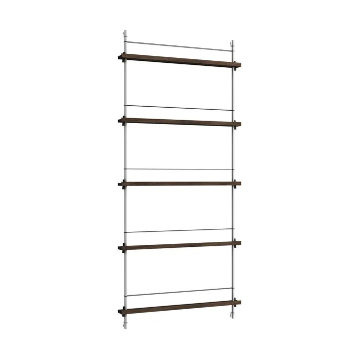 Magazine Shelving tijdschriftrek - Gerookt eiken-roestvrij staal, 85x180x7 cm, MS.180.1 - MOEBE