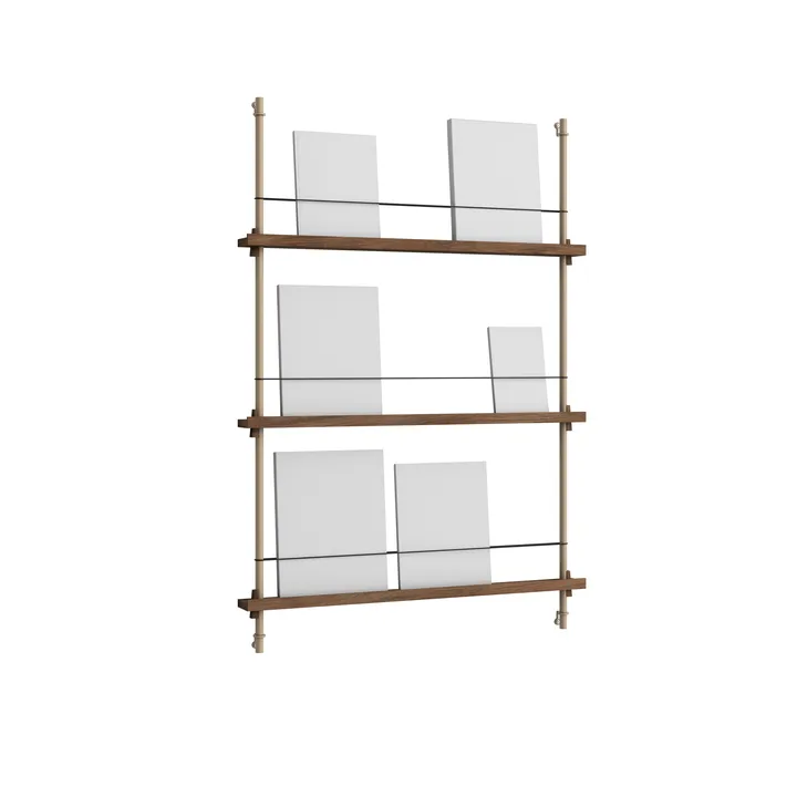 Magazine Shelving tijdschriftrek - Gerookt eiken-warmgrijs, 85x115x7 cm, MS.115.1 - MOEBE