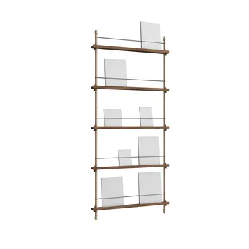 Magazine Shelving tijdschriftrek - Gerookt eiken-warmgrijs, 85x180x7 cm, MS.180.1 - MOEBE