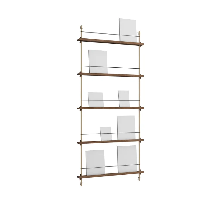 Magazine Shelving tijdschriftrek - Gerookt eiken-warmgrijs, 85x180x7 cm, MS.180.1 - MOEBE