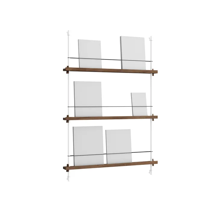 Magazine Shelving tijdschriftrek - Gerookt eiken-wit, 85x115x7 cm, MS.115.1 - MOEBE