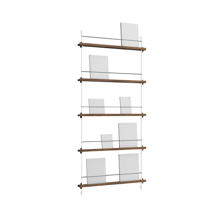 Magazine Shelving tijdschriftrek - Gerookt eiken-wit, 85x180x7 cm, MS.180.1 - MOEBE