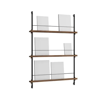 Magazine Shelving tijdschriftrek - Gerookt eiken-zwart, 85x115x7 cm, MS.115.1 - MOEBE