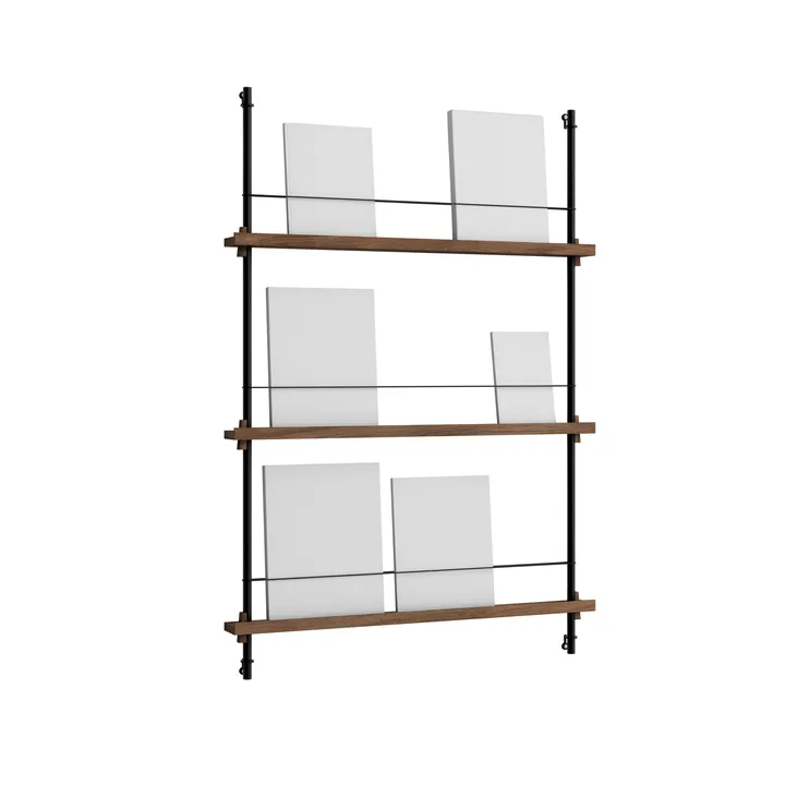 Magazine Shelving tijdschriftrek - Gerookt eiken-zwart, 85x115x7 cm, MS.115.1 - MOEBE