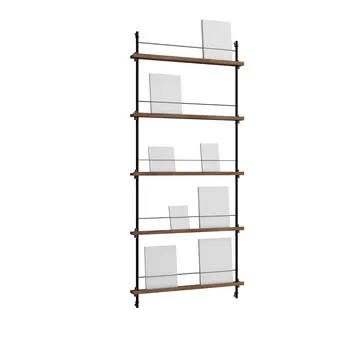 Magazine Shelving tijdschriftrek - Gerookt eiken-zwart, 85x180x7 cm, MS.180.1 - MOEBE