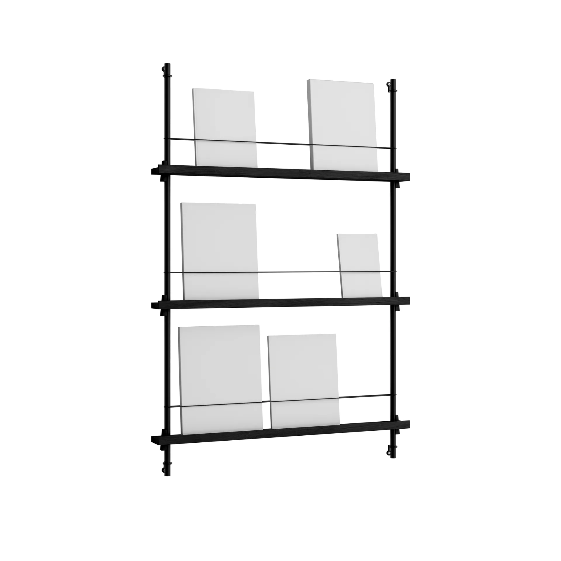 Magazine Shelving tijdschriftrek, Zwart, 85x115x7 cm, MS.115.1 MOEBE