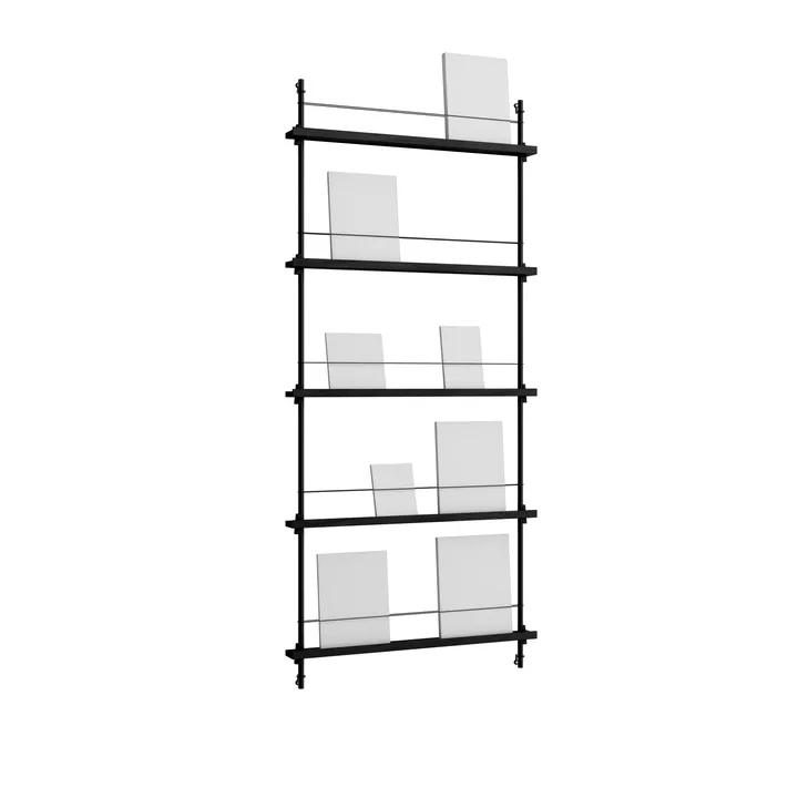 Magazine Shelving tijdschriftrek - Zwart, 85x180x7 cm, MS.180.1 - MOEBE