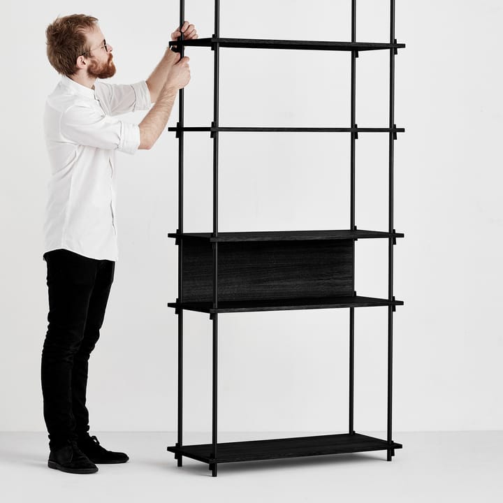 Moebe achterstuk voor plank 85 cm, Black MOEBE