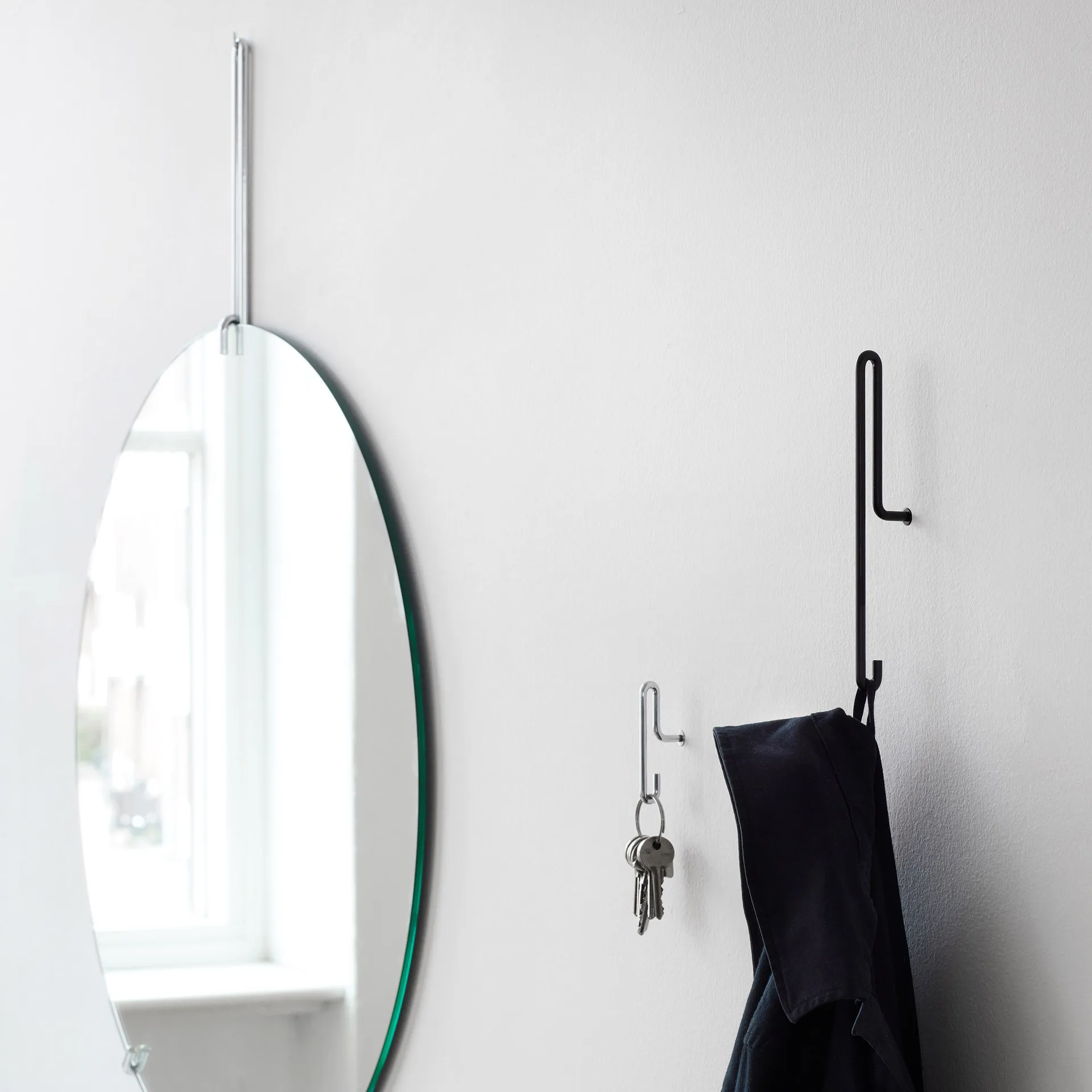 Moebe muurhaak small 2- pack, Chroom MOEBE