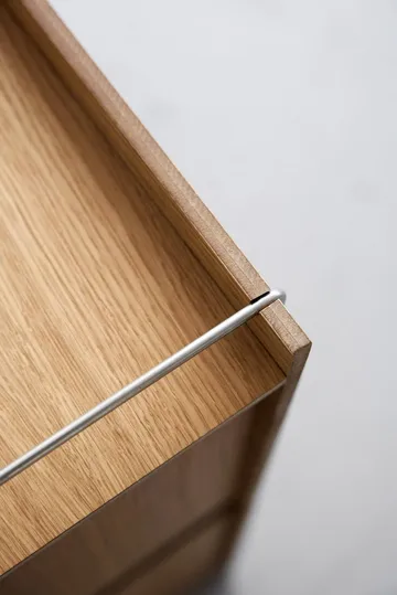 Moebe opbergdoos - Geolied eiken-roestvrij staal, low, 16,5x60x31 cm - MOEBE