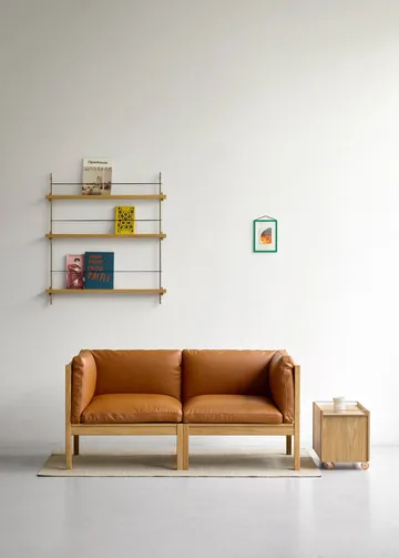 Moebe opbergdoos - Geolied eiken-roestvrij staal, met wielen, 33x60x31 cm - MOEBE