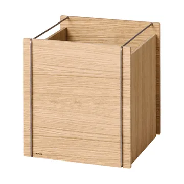 Moebe opbergdoos - Geolied eiken-roestvrij staal, square, 33x30x31 cm - MOEBE