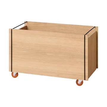 Moebe opbergdoos - Geolied eiken-zwart, met wielen, 33x60x31 cm - MOEBE