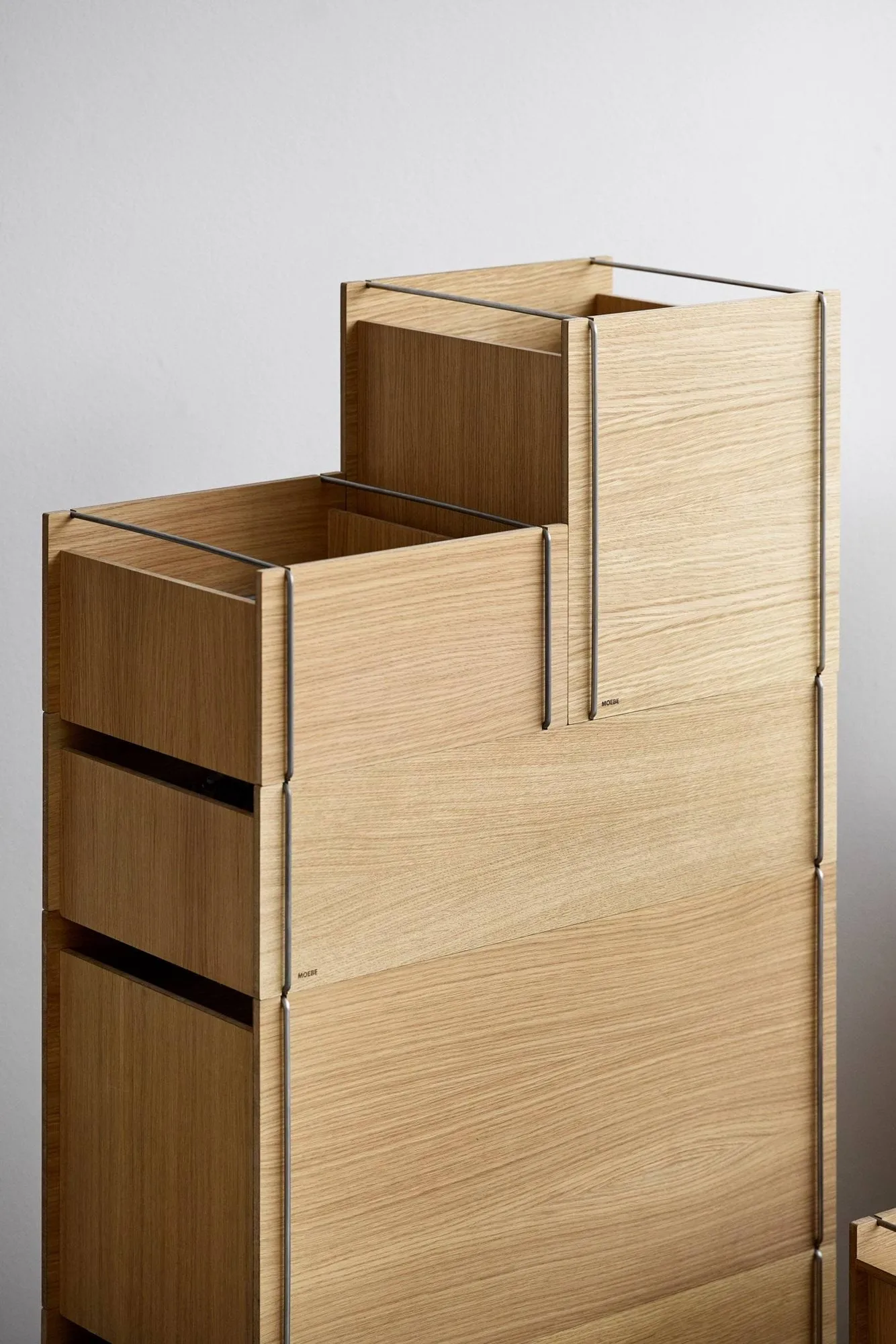 Moebe opbergdoos, Geolied eiken-zwart, square, 33x30x31 cm MOEBE