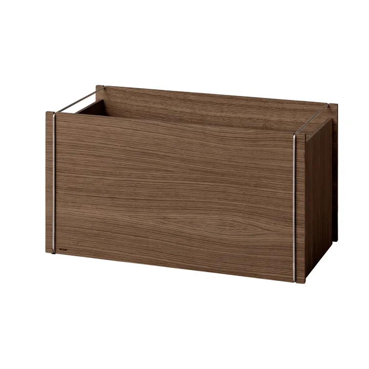 Moebe opbergdoos - Gerookt eiken-roestvrij staal, 33x60x31 cm - MOEBE