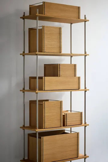 Moebe opbergdoos - Gerookt eiken-roestvrij staal, 33x60x31 cm - MOEBE