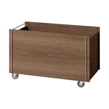 Moebe opbergdoos - Gerookt eiken-roestvrij staal, met wielen, 33x60x31 cm - MOEBE