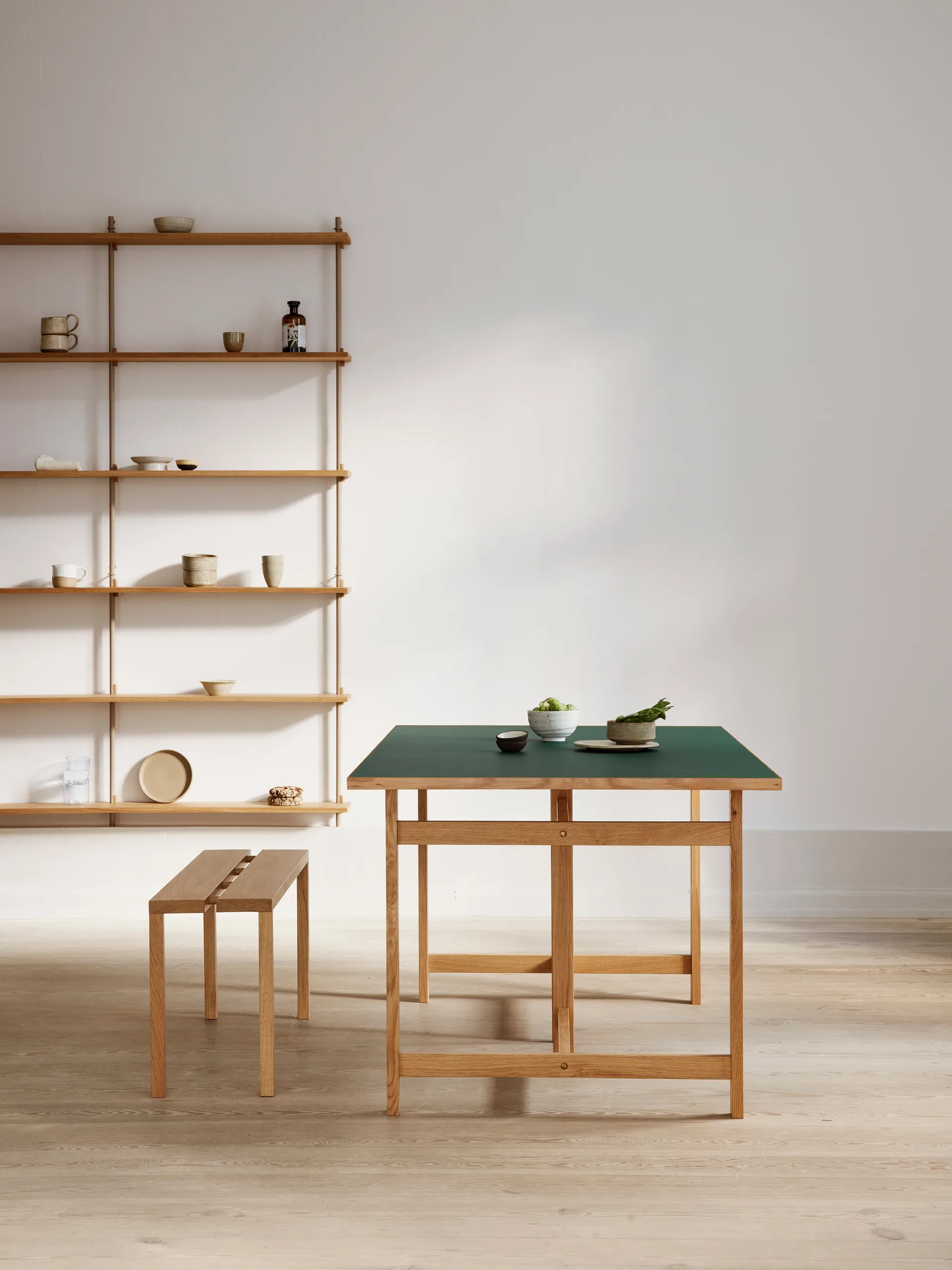 Moebe rechthoekige eettafel, Green, 160x90 cm MOEBE