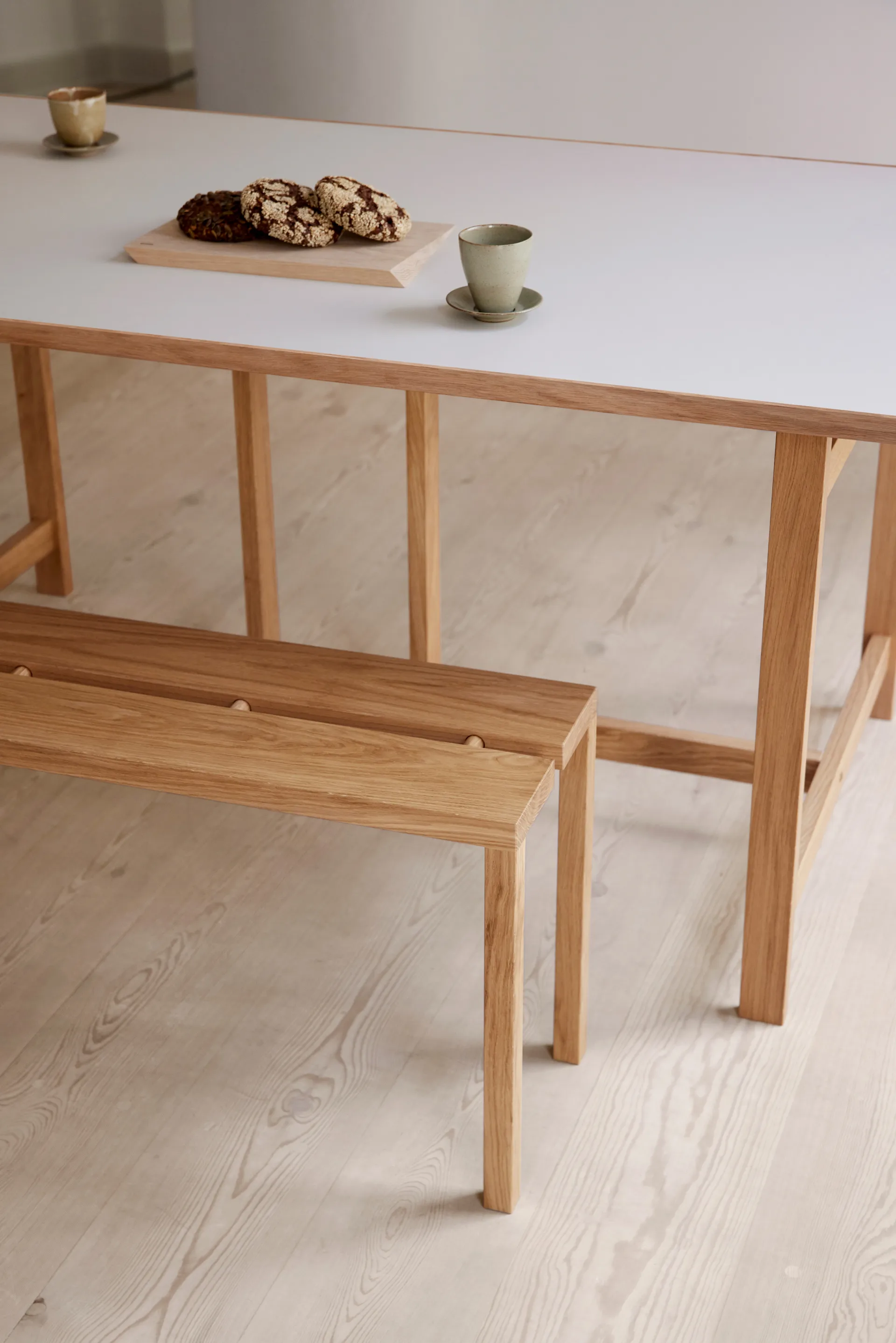 Moebe rechthoekige eettafel, Light grey, 220x90 cm MOEBE